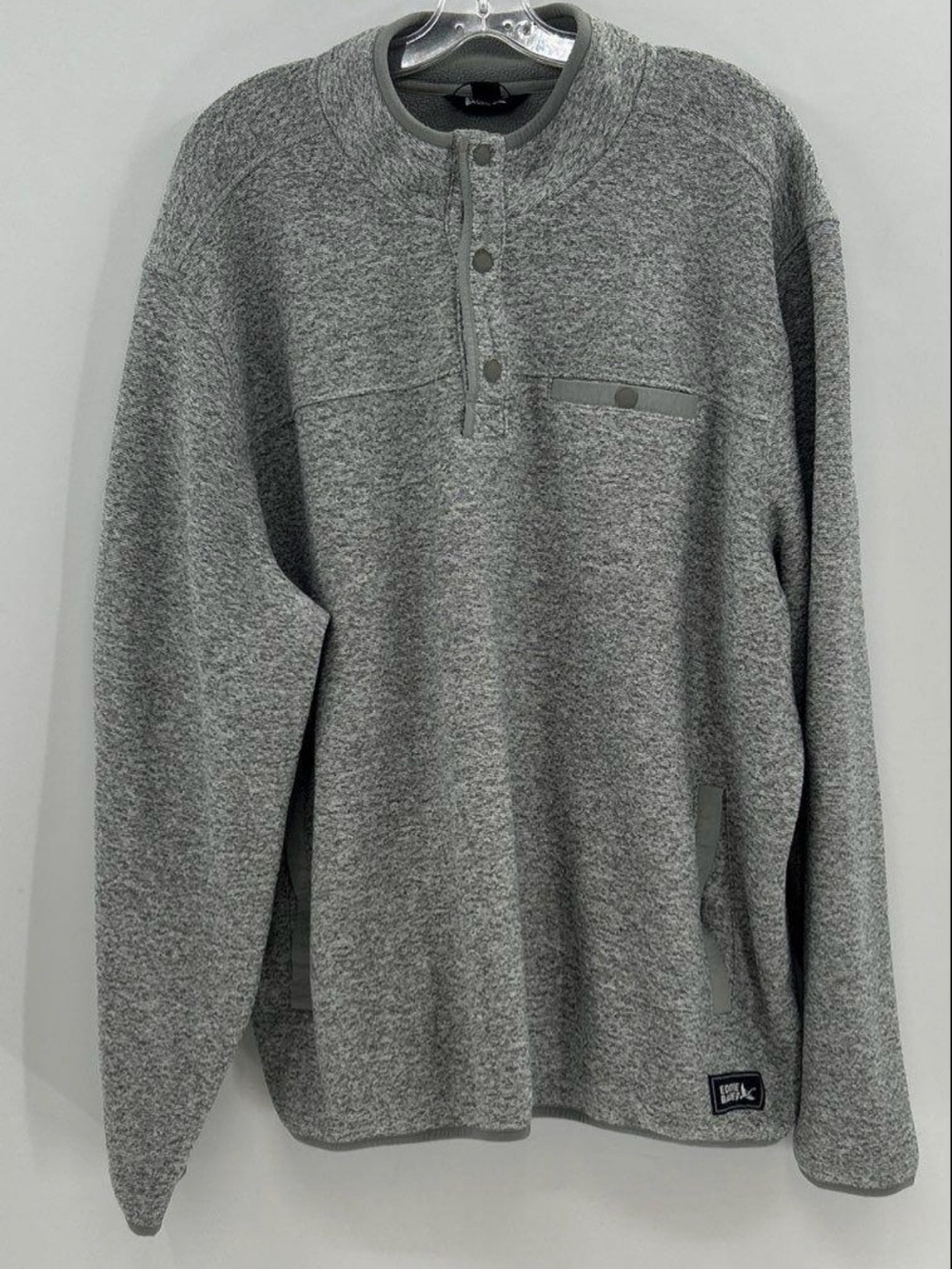 Eddie Bauer Men's Grey Fleece Pullover XXL